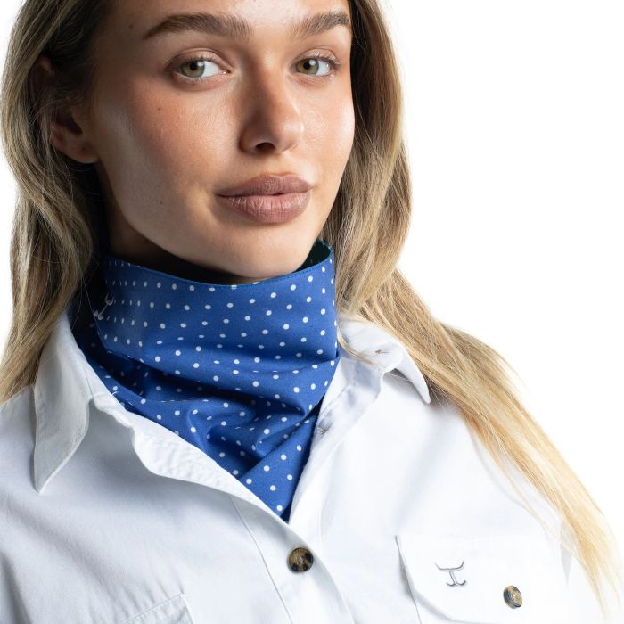 Just Country Carlee Double Sided Scarf - Teal Spots / Blue Spots