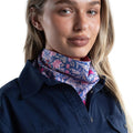Just Country Carlee Double Sided Scarf - Blue Chrysamthemum/rose