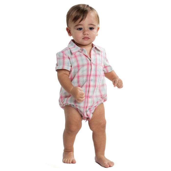 Just Country Frankie Infants Jumpsuit - Pink, Blue & White Plaid [sz:000]