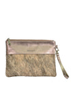 WRANGLER WOMENS COWHIDE CLUTCH PEWTER