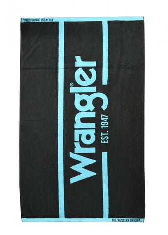 WRANGLER BEACH TOWEL SIGNATURE BLACK AQUA