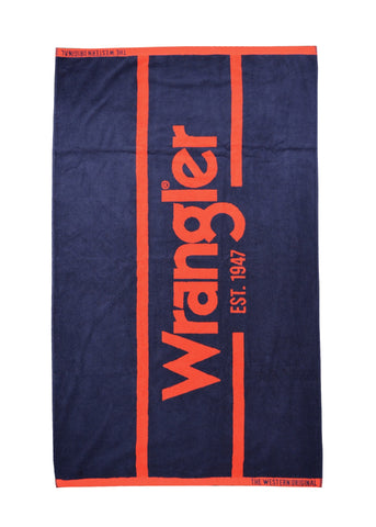 WRANGLER BEACH TOWEL SIGNATURE NAVY AND RED