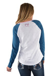 PURE WESTERN WOMENS JAC LONGSLEEVE RAGLAN TEE