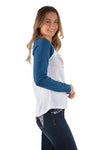 PURE WESTERN WOMENS JAC LONGSLEEVE RAGLAN TEE