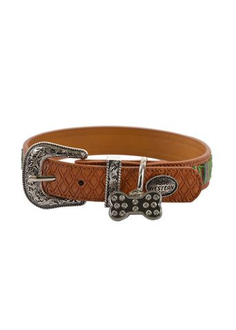 PURE WESTERN REECE DOG COLLAR - FOREST