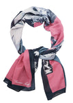 THOMAS COOK LIGHTWEIGHT PRINT SCARF - NAVY/PINK