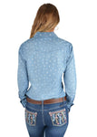 PURE WESTERN ADRIANA WOMENS PRINT WESTERN L/S SHIRT [SZ:8 CL:DENIM]