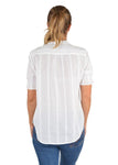 THOMAS COOK FLEUR WOMENS RUFFLE COLLAR S/S BLOUSE - WHITE [SZ:8 CL:WHITE]