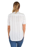 THOMAS COOK FLEUR WOMENS RUFFLE COLLAR S/S BLOUSE - WHITE [SZ:8 CL:WHITE]