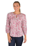 THOMAS COOK POPPY WOMENS RUFFLE SLEEVE BLOUSE