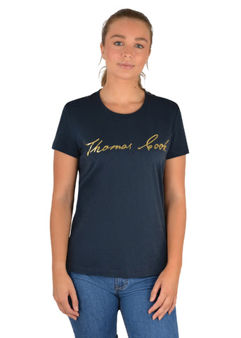 THOMAS COOK SCRIPT WOMENS TEE - NAVY