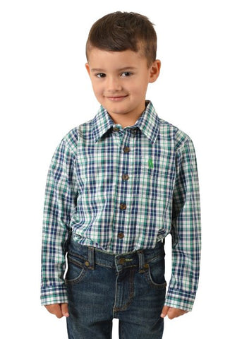 THOMAS COOK BOYS JACKSON LONG SLEEVE SHIRT [SZ:2 CL:NAVY/GREEN]