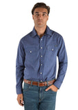 WRANGLER MILTON MENS PRINT WESTERN L/S SHIRT [SZ:S CL:NAVY/ORANGE]