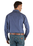 WRANGLER MILTON MENS PRINT WESTERN L/S SHIRT [SZ:S CL:NAVY/ORANGE]