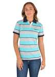 WRANGLER ALLIE WOMENS POLO - AQUA MULTI