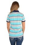 WRANGLER ALLIE WOMENS POLO - AQUA MULTI