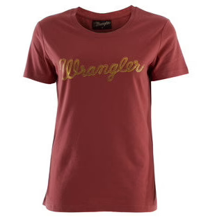 WRANGLER LASSO WOMENS TEE - RUST