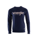 Wrangler Ryder Mens Logo Crew - Navy