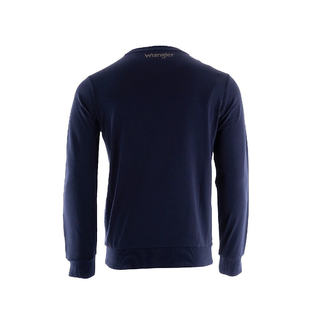 Wrangler Ryder Mens Logo Crew - Navy
