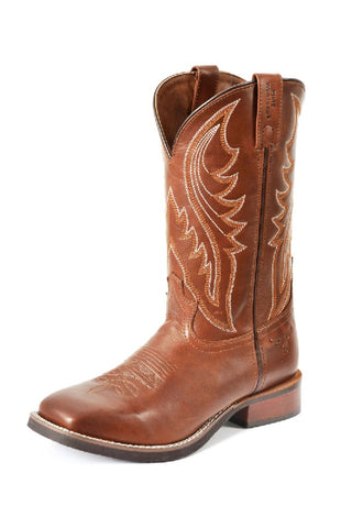 PURE WESTERN TEX MENS BOOT - MAHOGANY BROWN