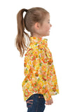 HARDSLOG BARBARA KIDS HALF PLACKET LONGSLEEVE SHIRT - YELLOW