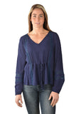 PURE WESTERN ELLA-MAE WOMENS BLOUSE - NAVY