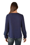 PURE WESTERN ELLA-MAE WOMENS BLOUSE - NAVY