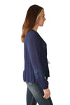 PURE WESTERN ELLA-MAE WOMENS BLOUSE - NAVY