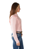 PURE WESTERN OLIVIA WOMENS CHECK TUCK LONG SLEEVE SHIRT - PINK