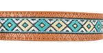 PURE WESTERN REMY DOG COLLAR - TAN/BLUE