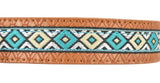PURE WESTERN REMY DOG COLLAR - TAN/BLUE