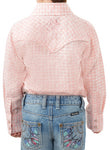 PURE WESTERN OLIVIA GIRLS LONG SLEEVE CHECK WESTERN SHIRT - PINK