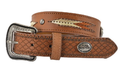 PURE WESTERN DAWSON KIDS BELT - DARK TAN