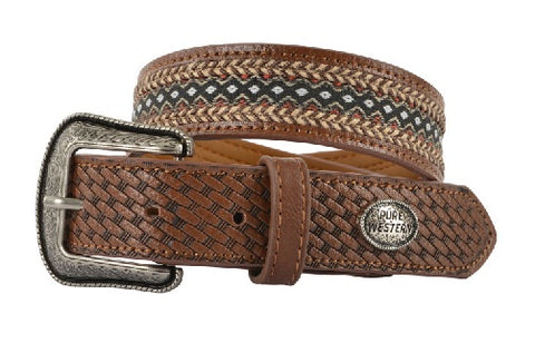 PURE WESTERN LOCKHART KIDS BELT - DARK TAN