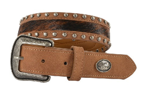 PURE WESTERN DILLON KIDS BELT - LIGHT TAN & COWHIDE