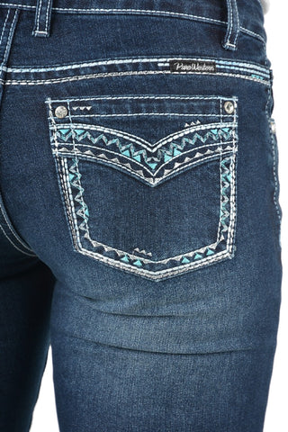 PURE WESTERN GERALDINE WOMENS 32" STRAIGHT LEG JEANS - MIDNIGHT
