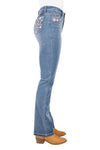 PURE WESTERN FLORA WOMENS HI-RISE JEANS - FADED BLUE [SZ:6]
