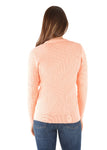 THOMAS COOK CABLE V NECK WOMENS KNIT JUMPER - PEACH