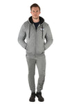 WRANGLER BRIDGE MENS ZIP THROUGH HOODIE - CHARCOAL MARLE