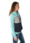 WRANGLER PATTY WOMENS PULLOVER HOODIE - MINT MARLE