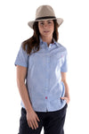 THOMAS COOK KAKADU ADVENTURE WOMENS SHORT SLEEVE SHIRT - BLUE/WHITE
