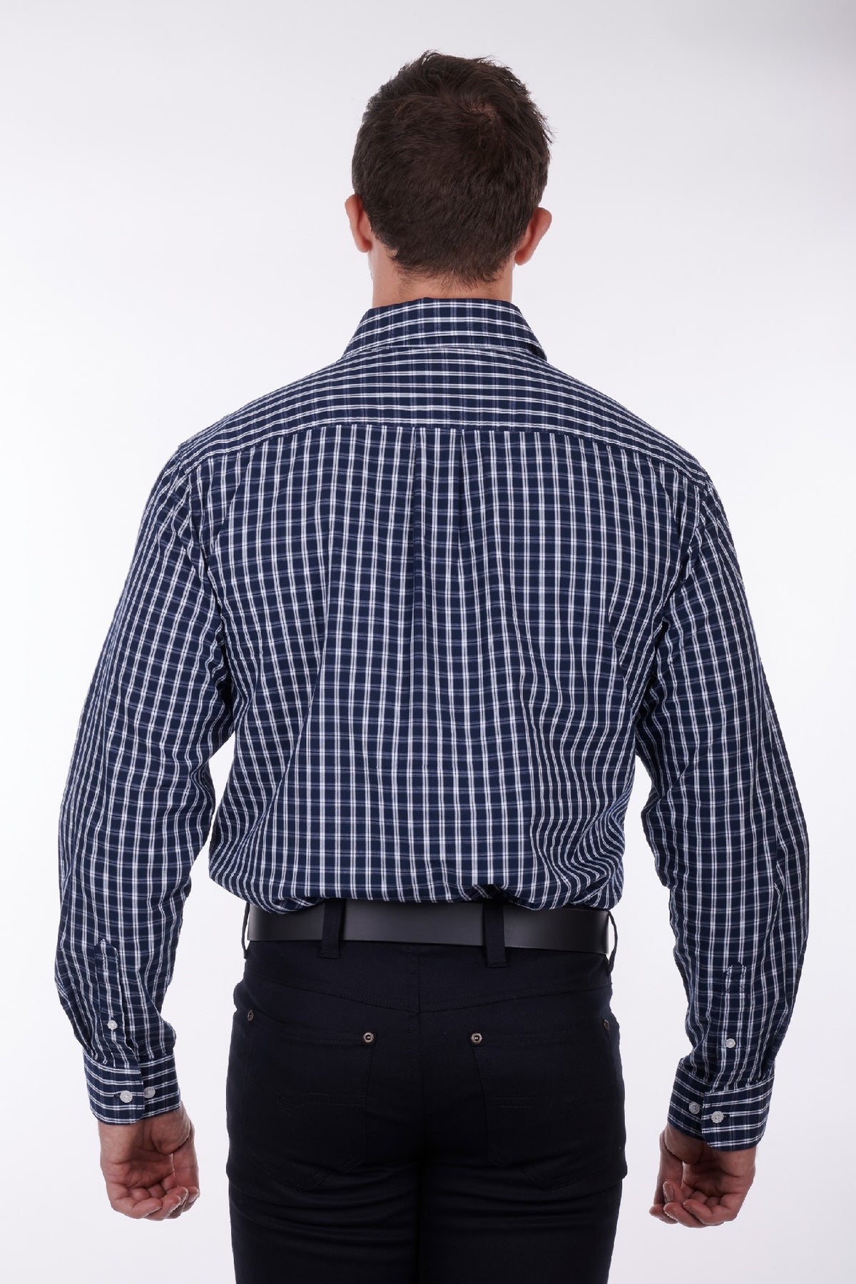 Hardslog Alon Mens 1/2 Placket Long Sleeve Shirt - Navy