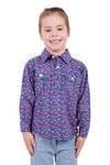 HARDSLOG BELLA KIDS 1/2 PLACKET LONG SLEEVE SHIRT - NAVY