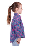 HARDSLOG BELLA KIDS 1/2 PLACKET LONG SLEEVE SHIRT - NAVY