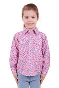 Hardslog Floria Kids 1/2 Placket Long Sleeve Shirt - Pink