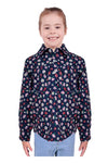 HARDSLOG STEPHANIE KIDS 1/2 PLACKET LONG SLEEVE SHIRT - NAVY