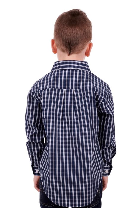 Hardslog Alon Kids 1/2 Placket Long Sleeve Shirt - Navy