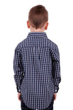 HARDSLOG ALON KIDS 1/2 PLACKET LONG SLEEVE SHIRT - NAVY