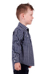 HARDSLOG ALON KIDS 1/2 PLACKET LONG SLEEVE SHIRT - NAVY