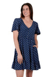 PURE WESTERN BETHANY SHORT SLEEVE DRESS - NAVY